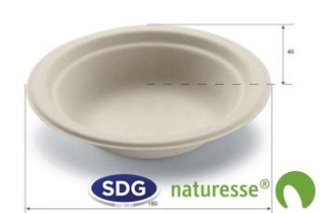 Cellulose pulp Round soup plate with edge 400 ml ø 18 cm - 11185