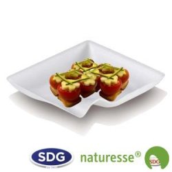 Square plate in 8x8 cm cellulose pulp - "Finger Food" line - N132 ex 420/P