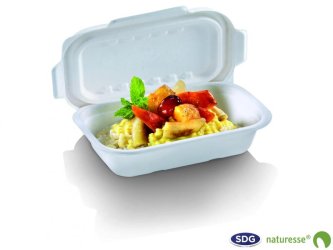 Take-away tray in cellulose pulp 850ml - N395