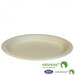 CELLULOSE PULP OVAL PLATE 26X19CM NATURE - N153