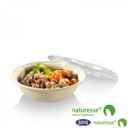 600ML CELLULOSE PULP ROUND BOWL NATURE - 14970