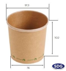 480ml PLA KRAFT SOUP CUP 16OZ - 15531