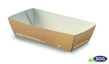 COMPOSTABLE TAKE AWAY FAST FOOD TRAY 612-65