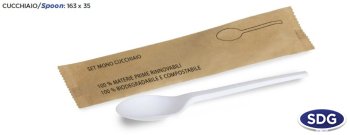  COMPOSTABLE CPLA BIO SPOON 31588  INDIVIDUALLY WRAPPED