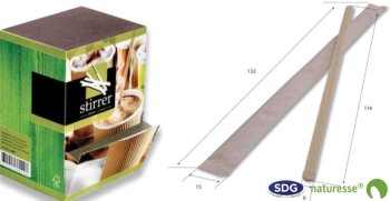 Spatule en bois pour café sous sachet 11,4 cm - 11406 ex 506/LI