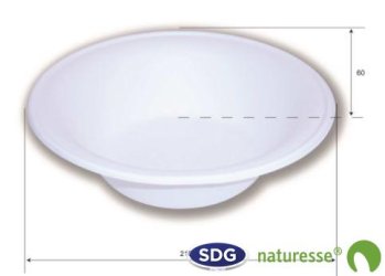 Assiette ronde creuse en pulpe de cellulose 910 ml ø 21 cm - 15441 ex 408/P