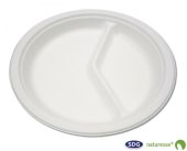 ROUND CELLULOSE PULP PLATE 2 DIVISIONS - 10761
