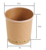 480ml PLA KRAFT SOUP CUP 16OZ - 15531