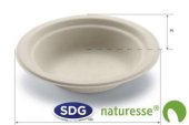 Assiette ronde creuse en pulpe de cellulose 400 ml avec bord ø 18 cm - 11185