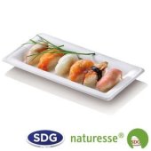 Assiette rectangulière en pulpe de cellulose 26x13 cm - "Ligne Elégance" - N130 ex 433/P