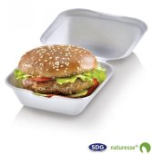 Box burger small richiudibile in polpa di cellulosa PFAS FREE 12 x 12 x 6,8 cm – 3470.N